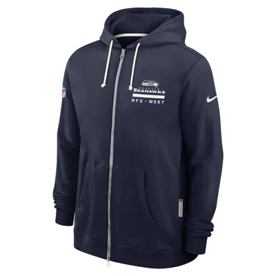 Nike Seattle Seahawks Utility Player Sideline  Men's Dri-fit Nfl Full-zip Hoodie In Black
