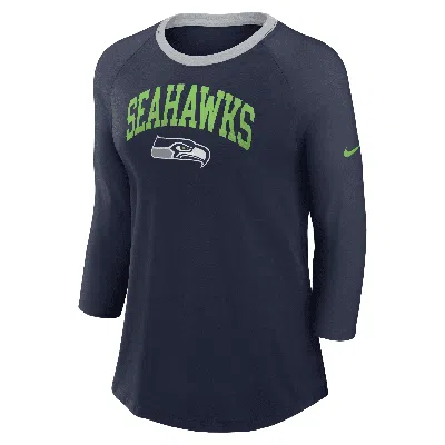 Nike Seattle Seahawks  Women's Nfl 3/4-sleeve T-shirt In Blue