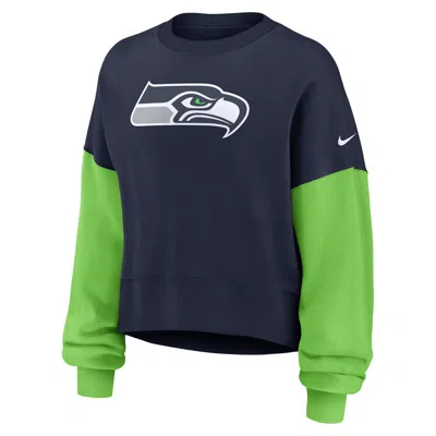 Nike Seattle Seahawks  Women's Nfl Pullover Crew In Blue