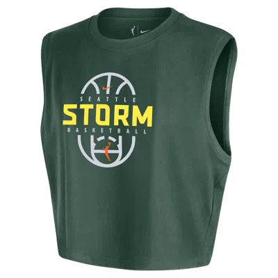 Nike Seattle Storm  Women's Wnba Authentic Sleeveless Cropped T-shirt In Green