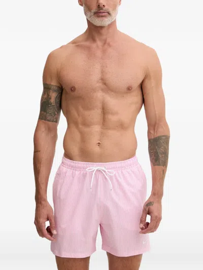 Nike Seersucker-check Swim Shorts In Pink