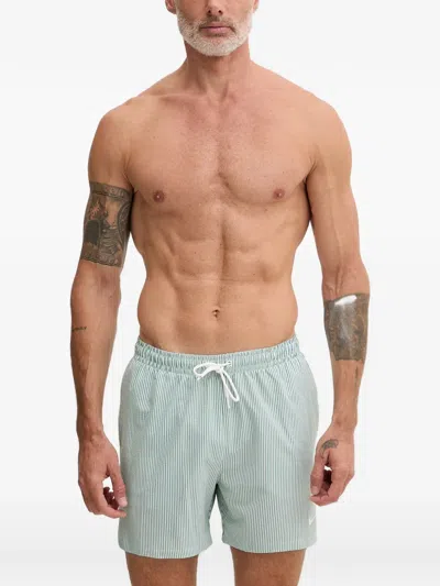 Nike Seersucker-stripe Swim Shorts In Green