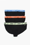 Nike Set 3 Pairs Of Stretch Cotton Briefs With Logoed Elastic Ban