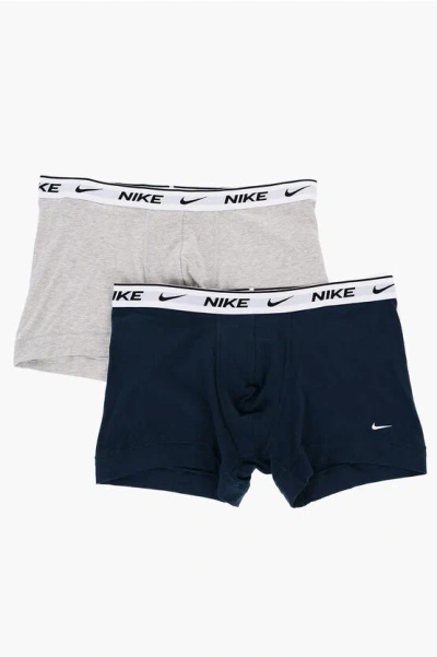 Nike Set Of 2 Stretch Cotton Boxer With Logoed Elastic Band In Multi