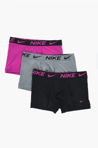 Nike Set Of 3 Dri-fit Boxer With Logoed Elastic Band In Multi
