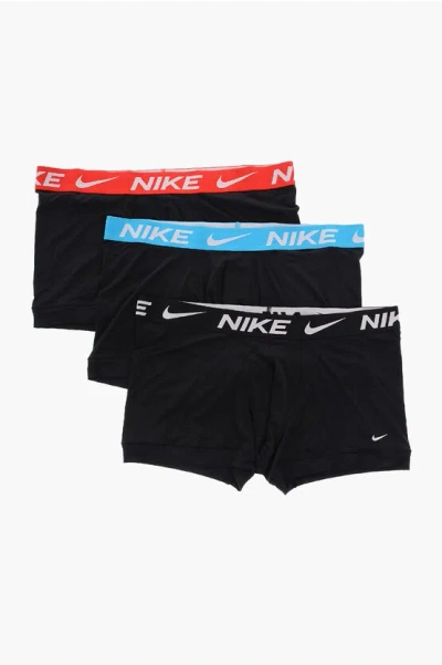 Nike Set Of 3 Dri-fit Boxer With Logoed Elastic Band In Black