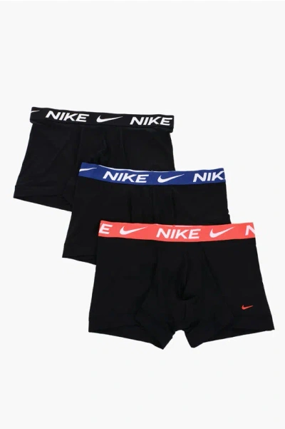 Nike Set Of 3 Dri-fit Boxer With Logoed Elastic Band In Black