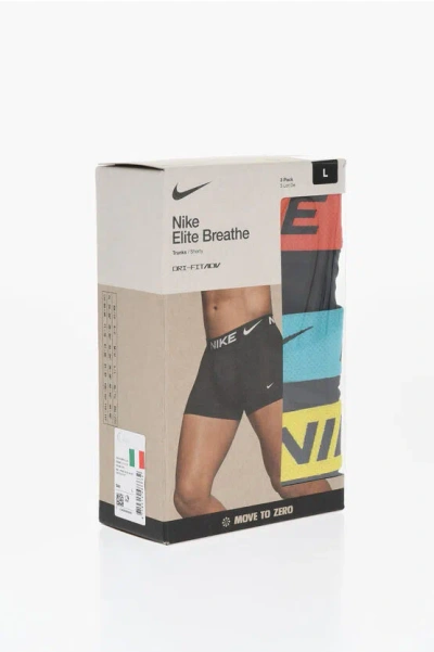 Nike Set Of 3 Dri-fit Elite Breathe Boxer With Logoed Elastic Ban In Black