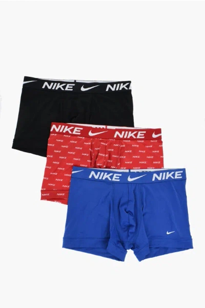 Nike Dri-fit Essential Micro Boxer Briefs 3-pack In Patterned Blue