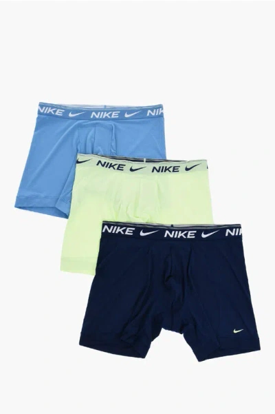 Nike Set Of 3 Dri-fit Ultra Comfort Boxer With Logoed Elastic Ban In Blue