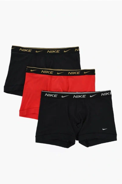 Nike Set Of 3 Stretch Cotton Boxer With Contrasting Logo In Black