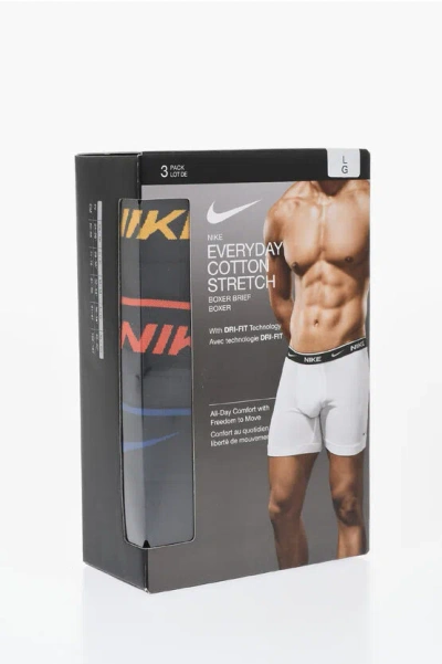 Nike Set Of 3 Stretch Cotton Boxer With Logoed Elastic Band