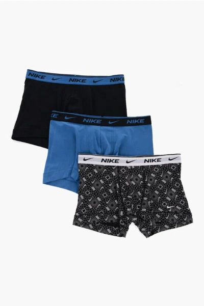 Nike Set Of 3 Stretch Cotton Boxer With Logoed Elastic Band In Multi
