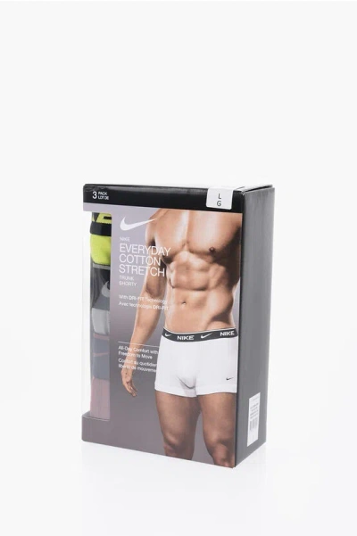 Nike Set Of 3 Stretch Cotton Boxer With Logoed Elastic Band In White