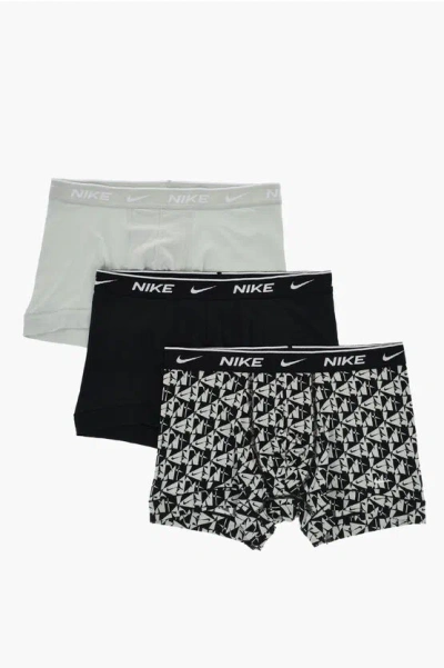 Nike Set Of 3 Stretch Cotton Boxers With Logoed Elastic Band In Multi