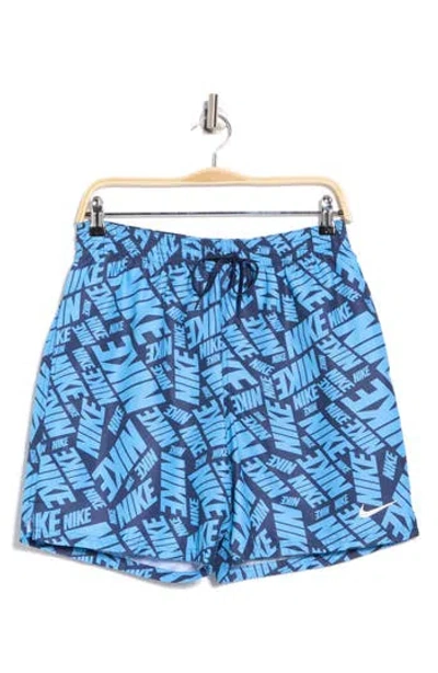 Nike Seven-inch Volley Swim Trunks In Blue
