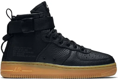 Pre-owned Nike Sf Air Force 1 Mid Gum Sneakers In Black/gum Light Brown In Multi