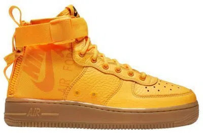 Pre-owned Nike Sf Air Force 1 Mid Odell Beckham Jr Sneakers In Laser Orange/gum Medium Brown