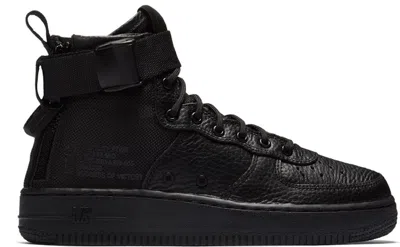 Pre-owned Nike Sf Air Force 1 Mid Triple Sneakers In Black