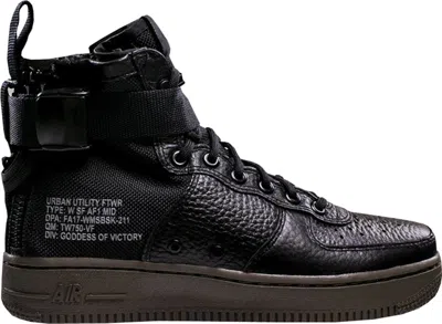 Pre-owned Nike Sf Air Force 1 Mid (women's) Sneakers In Black/dark Hazel