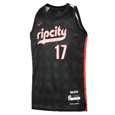 Nike Shaedon Sharpe Portland Trail Blazers 2024/25 City Edition Big Kids'  Dri-fit Nba Swingman Jersey In Black