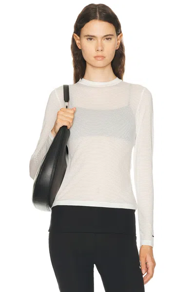 Nike Sheer Long Sleeve Top In White