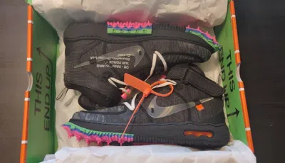 Pre-owned Nike ✅ship Today 2022 Off-white X  Aid Force 1 Mid 4-14 Black Clear Do6290-001 In Ivory