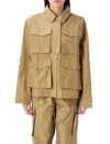 Nike Multiple Pocket Shirt Jacket In Beige White