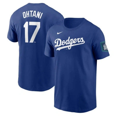 Nike Men's  Shohei Ohtani Royal Los Angeles Dodgers 2024 Mlb World Tour Seoul Series Name And Number
