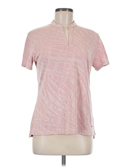 Pre-owned Nike Short Sleeve Henley Shirt In Pink