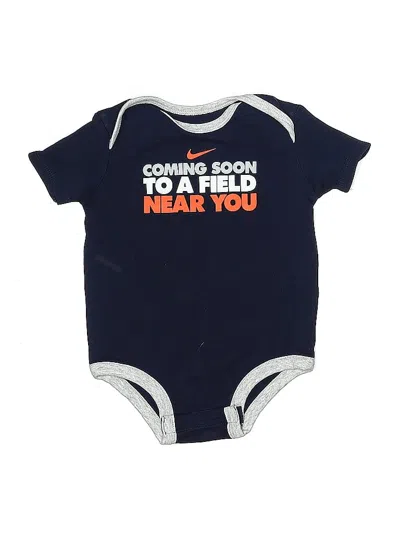 Pre-owned Nike Babies' Short Sleeve Onesie In Blue