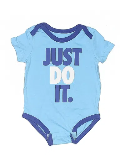 Pre-owned Nike Babies' Short Sleeve Onesie In Blue