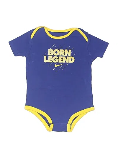 Pre-owned Nike Babies' Short Sleeve Onesie In Blue