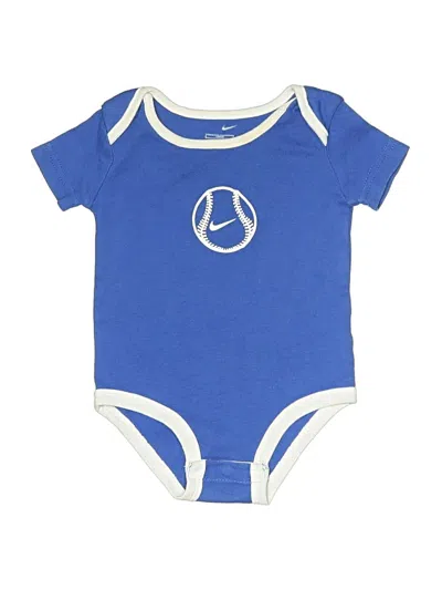 Pre-owned Nike Babies' Short Sleeve Onesie In Blue