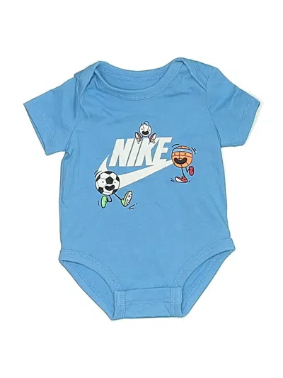 Pre-owned Nike Babies' Short Sleeve Onesie In Blue