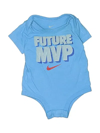 Pre-owned Nike Babies' Short Sleeve Onesie In Blue