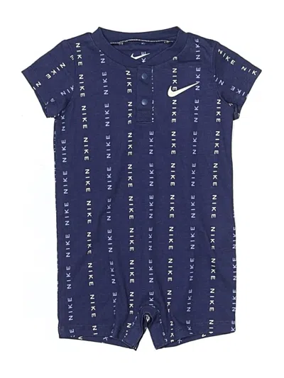 Pre-owned Nike Babies' Short Sleeve Onesie In Blue