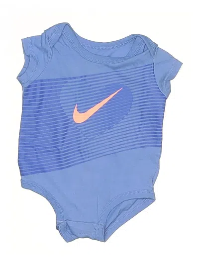 Pre-owned Nike Babies' Short Sleeve Onesie In Blue