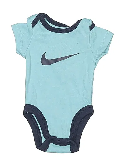 Pre-owned Nike Babies' Short Sleeve Onesie In Blue