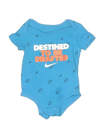 Pre-owned Nike Babies' Short Sleeve Onesie In Blue