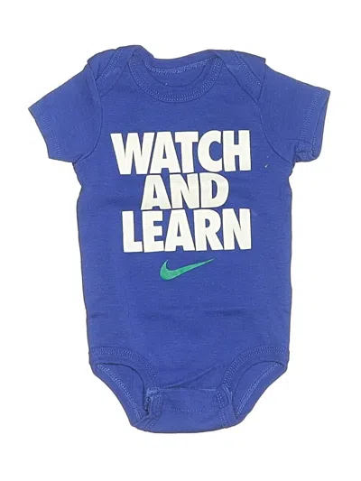 Pre-owned Nike Babies' Short Sleeve Onesie In Blue