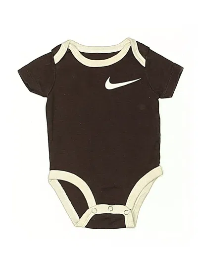 Pre-owned Nike Babies' Short Sleeve Onesie In Brown
