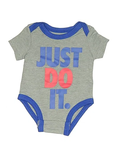 Pre-owned Nike Babies' Short Sleeve Onesie In Gray