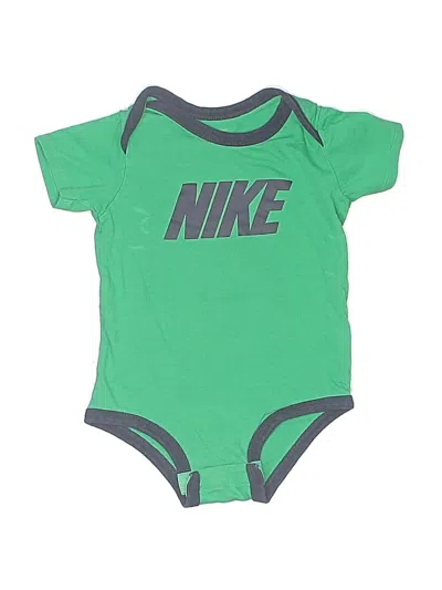 Pre-owned Nike Babies' Short Sleeve Onesie In Green