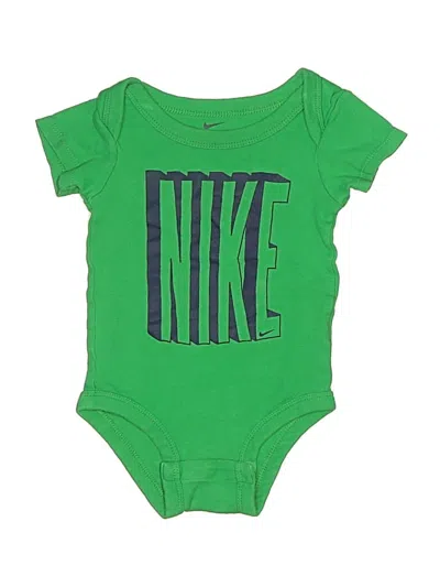 Pre-owned Nike Babies' Short Sleeve Onesie In Green