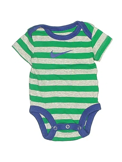 Pre-owned Nike Babies' Short Sleeve Onesie In Green