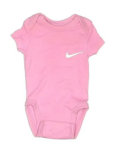 Pre-owned Nike Babies' Short Sleeve Onesie In Pink