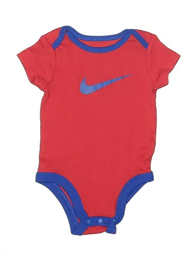 Pre-owned Nike Babies' Short Sleeve Onesie In Red