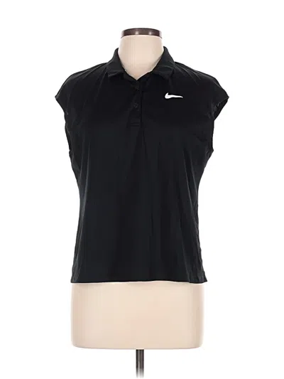 Pre-owned Nike Short Sleeve Polo Shirt In Black