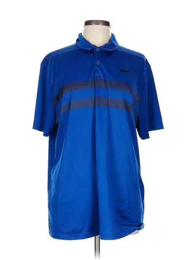 Pre-owned Nike Short Sleeve Polo Shirt In Blue